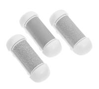 ibasenice 3pcs Coarse Replacement Roller Refill Heads Pedicure Foot File Feet Scrubber Replacement Roller White Abs Emery Material Interchangeable Heads Userfriendly Operation for Home Use