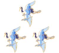 ibasenice 3pcs Creative Crane Brooch Pin Set for Women and Men, Metal Enamel Suit Corsages and Hat Pins, Versatile Clothing and Bag Accessories with Cartoon Design