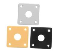 ibasenice 3pcs Curved Square Jack Plate for Electric Guitar Easy Installation Compatible Guitars White Black Yellow