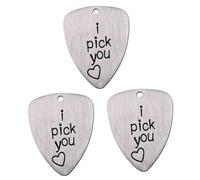 ibasenice 3pcs Custom Guitar Picks i Pick You Letter Titanium Steel Music Instrument Accessory for Guitar Ukulele