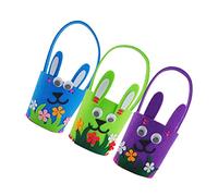 ibasenice 3pcs Easter Buckets Candy Storage Pouches for Boys and Girls Fun Party Favors for Hunts Creative Craft Supplies Cartoon Prints Random Styles