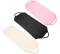 ibasenice 3Pcs Elastic Exfoliating Shower Towels Back Scrubbers Stretchable Bathing Wash Towels with Textured Surface for Deep Cleaning in Grey, Pink, and Cream
