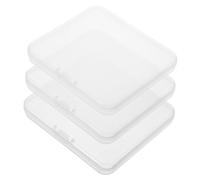 ibasenice 3pcs Empty Eyelash Storage Boxes Lightweight Plastic Rectangle Organizer with Lid for False Eyelashes and Crafts, for Daily Use and On-the-go Storage