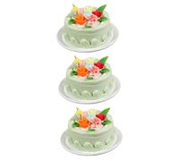 ibasenice 3pcs Fake Cake Mini Artificial Dessert Model for Wedding Table Decoration Realistic Faux Sweets Prop for Photography and Events Compact Cake Matcha Flavor