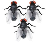 ibasenice 3Pcs Fake Plastic Fly Realistic Insect Models for Early Education Science Exploration and Interactive Learning Activities
