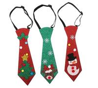 ibasenice 3pcs Festive Christmas Neckties Decorative Holiday Ties for Parties Featuring Christmas Tree Snowman and Material for Comfortable Wear