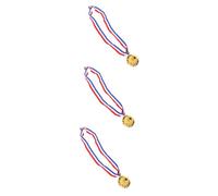 ibasenice 3pcs Football Medal Award for Competitions Elegant Round Design with Smooth Surface for Sports Day Parties Player Recognition Premium Contest Reward Medals