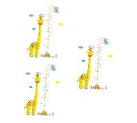 ibasenice 3pcs Giraffe Height Chart Wall Stickers DIY Decal Growth Chart for Kindergarten Bedroom Home Decor Cartoon Wall Sticker