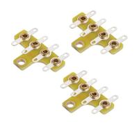 ibasenice 3pcs Golden Audio Tag Terminal Board for Vintage Tube Amplifiers with Four-position Structure, Plastic and Copper Material for Reliable Connections in DIY Electronic Instrument