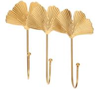 ibasenice 3pcs Golden Leaf Shaped Iron Hooks with Simple Installation, Practical Stick on Hooks for Hanging Clothes, Towels, and Coats Over The Door Or Wall