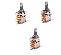 ibasenice 3pcs Guitar Potentiometer A500k Potentiometer Volume Tone Pots Bass Knobs 18mm Coarse Knurled Shafts