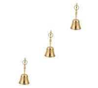 ibasenice 3pcs Hand Bell Buddhism Copper Instrument for Meditation and Prayer Four-sided Bell for Buddhist Temple Home Decor Soothing Sound for Inner Peace and Mindfulness