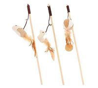 ibasenice 3Pcs Interactive Cat Teaser Includes Bird Mouse and Ball Engaging Pet Cat Plaything Strengthen Bond and Trust with Lightweight Design