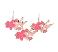 ibasenice 3pcs Kawaii Cherry Blossom Alloy Paper Crane Brooch Set, Cute Origami Crane Lapel Pin for Cardigans, Floral Brooch Accessories for Women’s Sweaters and Jackets