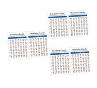 ibasenice 3pcs Mandolin Chord Chart Diagram for Beginners Portable Plate Paper Beginner Mandolin Training Guide