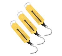 ibasenice 3pcs Mechanical Hanging Scale with Hook Multi-purpose Portable Luggage Weight Scale Handheld Yellow Compact Fishing Travel Kitchen Household Use
