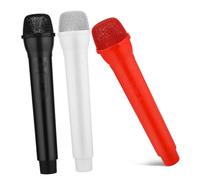 ibasenice 3pcs Microphone Props for Boys and Girls Pretend Play Toy Microphones for Karaoke Stage and Speech Practice Safe Creative Fun