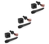 ibasenice 3pcs Microphone Toy for Boys and Girls Pretend Microphone Flag Station for Parties and Stage Small for Role Playing and School Events