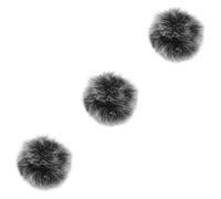 ibasenice 3pcs Microphone Windscreen Cover Furry Wind Muff for Microphone Protection Use in Studio Recording