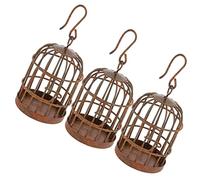 ibasenice 3pcs Mini Birdcage Ornament Small House Scene Prop Decorative Iron Craft with Rust Effect for Miniature Garden Landscape and Dollhouse Decor Gift