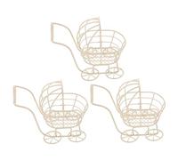 ibasenice 3pcs Miniature Metal Wire Dollhouse Stroller for Play Tiny Pram Organizer Iron Art Mini Furniture Decoration for Dollhouse Collectors and Fine Motor Skill Development