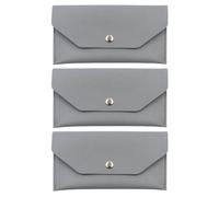 ibasenice 3pcs Minimalist Cash Wallet Long PU Leather Pouch Wallet for Women Reusable Envelope Organizer with Snap Button for Receipts Budgeting and Compact Cash Storage