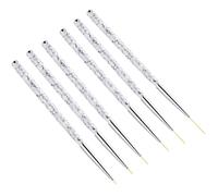 ibasenice 3pcs Nail Art Brush Set for Manicure with Fine Nail Art Work and High Accuracy Silver Plastic Handle with Nylon Bristle for Personal Use