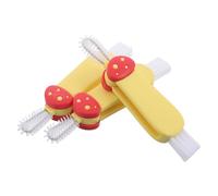 ibasenice 3pcs One Bottle Cleaning Brush with Hose Straw and Lid Detail Brushes Compact Portable Crevice Cleaner for Yellow