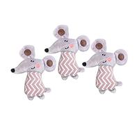 ibasenice 3pcs Plush Mouse Cat Interactive Catnip Teaser with Big Ears Durable Plush Material Fun Design to Engage Cats and Prevent Scratching Furniture