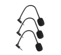 ibasenice 3pcs Portable Computer Microphone Set Straight Cutting Microphone for Phones and Laptops (2-pole Mono 3-pole Stereo Pin) for Home Office and Streaming