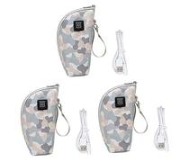ibasenice 3pcs Portable USB Bottle Warmer Cover for Newborn Milk Feeding Travel Heating Sleeve for Bottle for Parents The Go Random Color