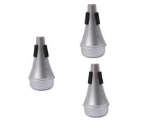 ibasenice 3pcs Professional Lightweight Trumpet Straight Cup Mute for Jazz Practice Produces Standard Sound for Night Use Compatible All Trumpets Silver Finish