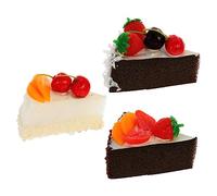 ibasenice 3Pcs PU Cake Models Realistic Simulation Butter Cake Decorations for Home Bakery Display Photography Props Food Models Strawberry