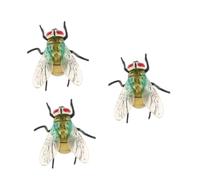 ibasenice 3pcs Realistic Simulation Blowfly Lifelike Plastic Fake Flies for Prank and Versatile Indoor Outdoor Plaything with Fine Craftsmanship Halloween and April Fools Day Surprise