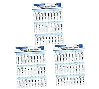 ibasenice 3pcs Recorder Chords Finger Chart for Boys and Girls Flute Chord Chart Practice Guide for Students Bass Recorder Learning Poster for Music Classroom