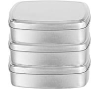 ibasenice 3pcs Rectangular Aluminum Storage Boxes for Sweets and Teas Lightweight Metal Cases with Lid Not Easy to Leak for Outdoor Camping and Travel