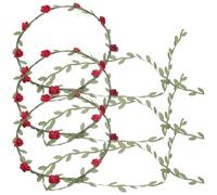 ibasenice 3pcs Red Flower Crowns Hair Accessories Lightweight Paper Iron Cloth Material Floral Headbands for Women Birthday Party Engagement Elegant Simple Style