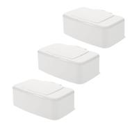 ibasenice 3pcs Refillable Baby Wipes Holder with Lid, Portable White Pp Material Wipe Dispenser Box, No Strange Smell, Suitable for Diaper Bag or Stroller Use