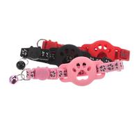 ibasenice 3Pcs Reflective Cat Tracker Collar Holder with Bell, Safety Breakaway Kitten and Puppy Tracking Band Compatible with Wireless Tracker, Adjustable Protective Pet Collar for Cats and