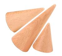 ibasenice 3pcs Ring Holders Wooden Ring Rack Cone Shape Fine Workmanship Lightweight Prevent Jewelry Loss for Jewelry Shop Display