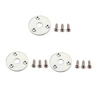 ibasenice 3pcs round Guitar Jack Plate Silver Screws Indented for Electric Guitar Bass Pickup Output Input Jack Socket Plate Replacement
