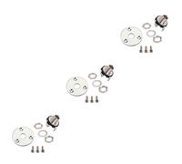 ibasenice 3pcs Round Guitar Jack Socket with Mounting Screws Silver Guitar Jack Professional Round Plate for Easy Installation