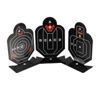 ibasenice 3Pcs Shooting Practice Targets Small Metal Resetting Target Board with High Precision and Versatile Use Black Electroplated Tinplate for Training Range Game
