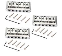 ibasenice 3pcs Silver Fixed Guitar Bridge Tailpiece Standard String Spacing Easy Installation for Style Electric Guitar Replacement