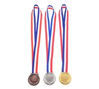 ibasenice 3pcs Silver Medal Sturdy Award Medals for Sports Events Competitions School Prizes for Recognizing Achievement and Encouraging