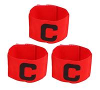 ibasenice 3pcs Soccer Captain Armband Elastic Drop Football Bands for Youth and Adult Teams Soft Durable Leadership Gear Red for Multi Sport Training