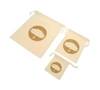 ibasenice 3pcs Tibetan Singing Bowl Drawstring Pouch Set, Cotton Linen Buddhist Sound Bowl Storage Bags with Zen Style, Multiple Sizes 11x15cm 17.5x24cm 28x30cm for Meditation and Yoga