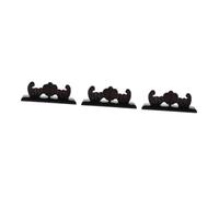 ibasenice 3pcs Traditional Solid Wood Bamboo Flute Holder with Intricate Relief Desktop Display Stand for Two Flutes Elegant Organizer for Music Rooms and Classrooms
