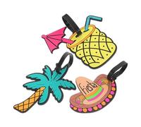 ibasenice 3pcs Travel Tags Identifiers Soft PVC Rubber Luggage Tags Stylish Cute Bag Identifier Resistant to Deformation Easy Identification Unique Creative Boarding Pass Design for Travel