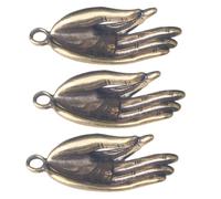 ibasenice 3pcs Vintage Brass Keychain Pendants Small Key Ring Ornaments for DIY Making Convenient Accessories Unique Buddha Hand Decor for Home Or Bag